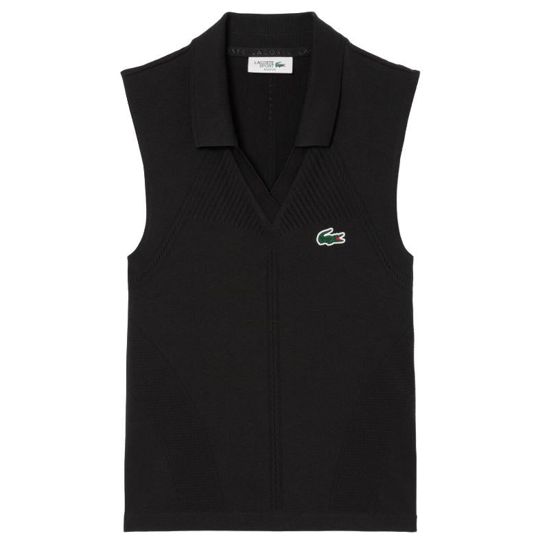 Polo Lacoste Tight Fit Nero Donna