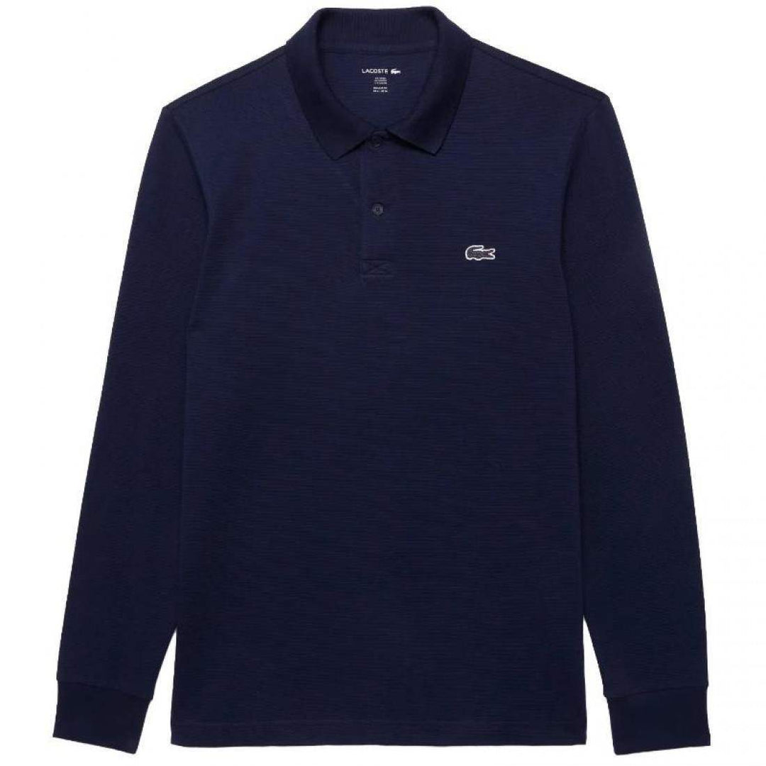 Polo Manga Larga Lacoste Regular Fit Algodon Azul Marino