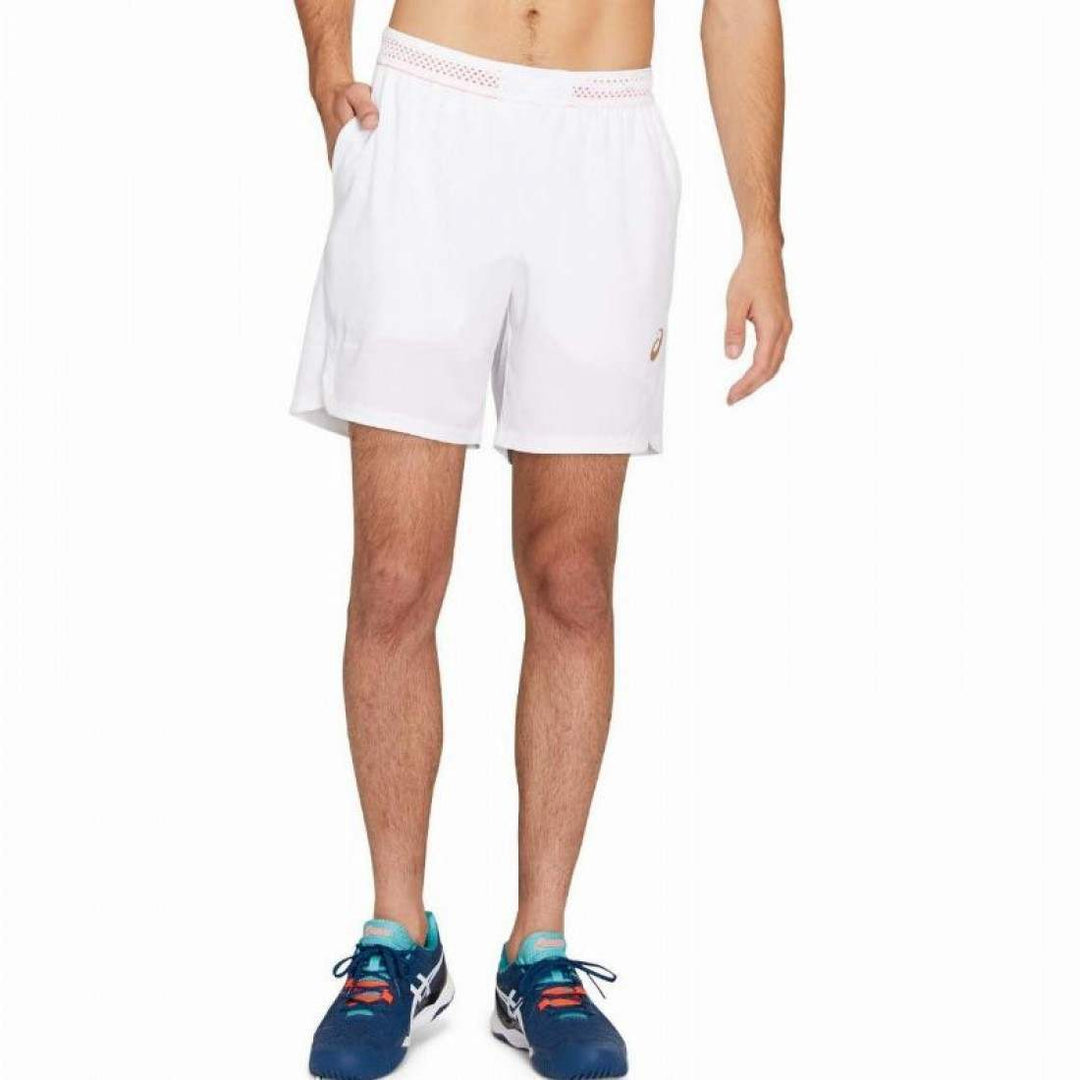 Short Asics Tennis 7In Blanco Brillante Rojo | Asics