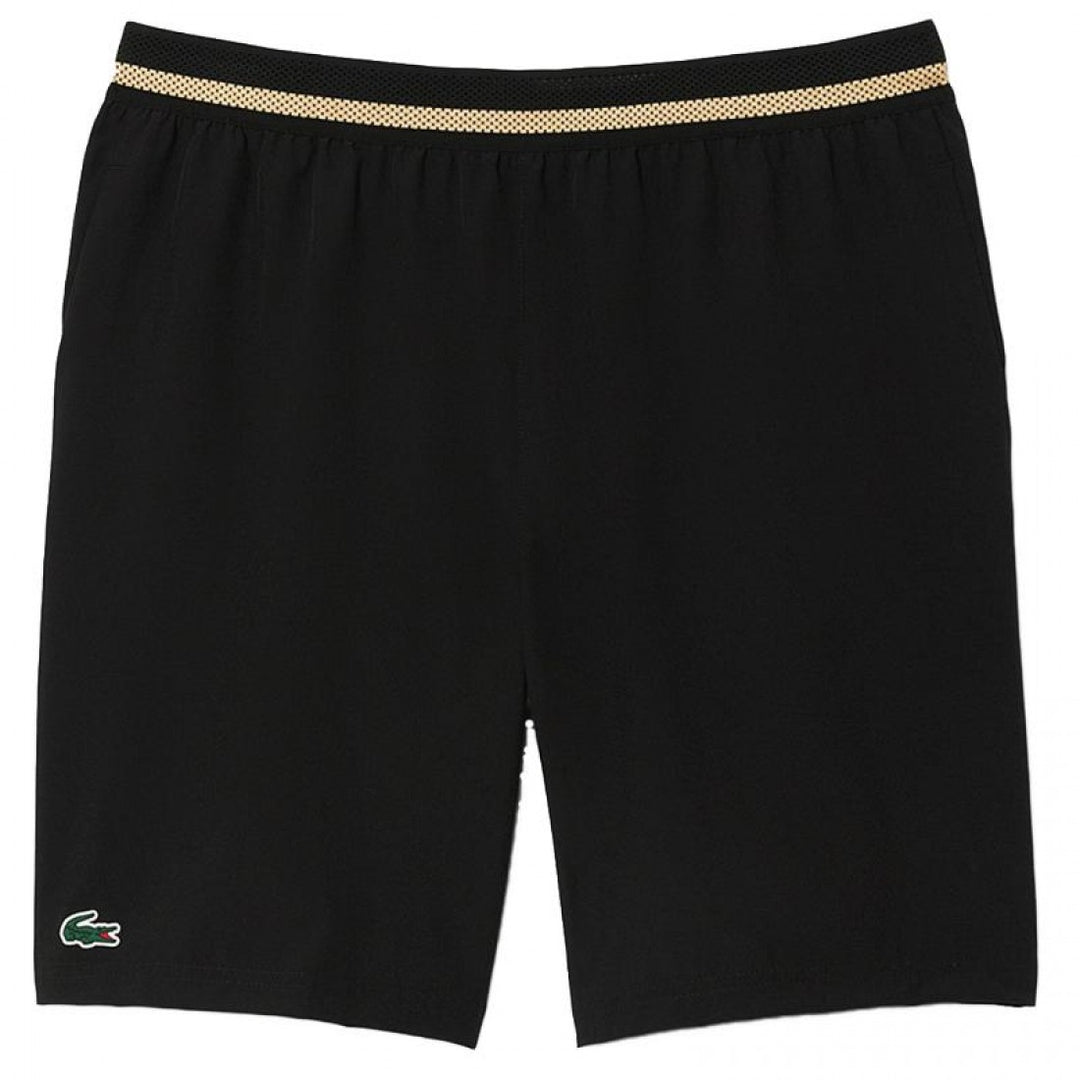Short Lacoste Novak Djokovic Negro Amarillo