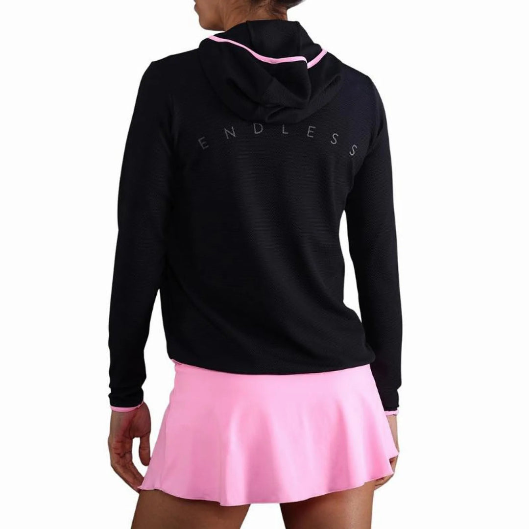 Sudadera Endless Breath Negro Rosa Gris
