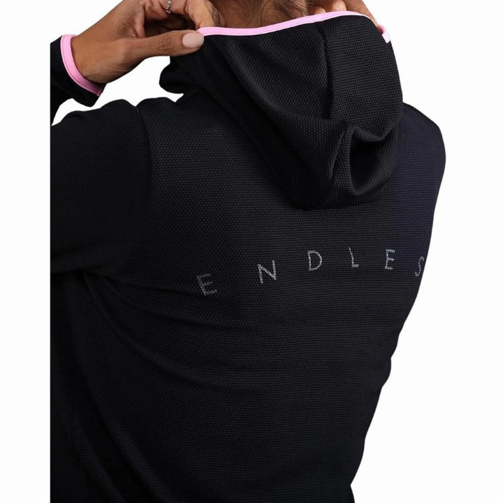 Sudadera Endless Breath Negro Rosa Gris