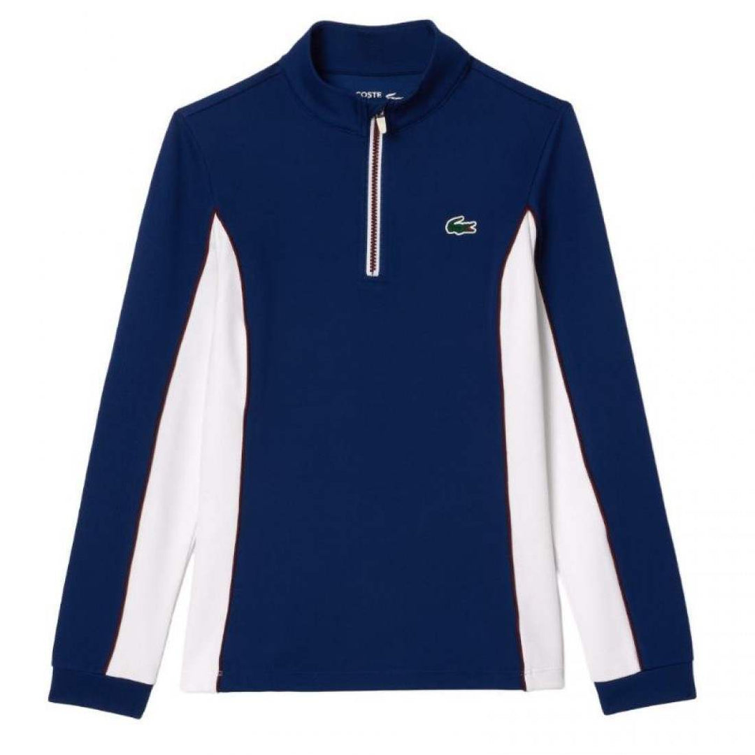Sudadera Lacoste Ultra Dry Azul Marino Blanco Mujer | LACOSTE