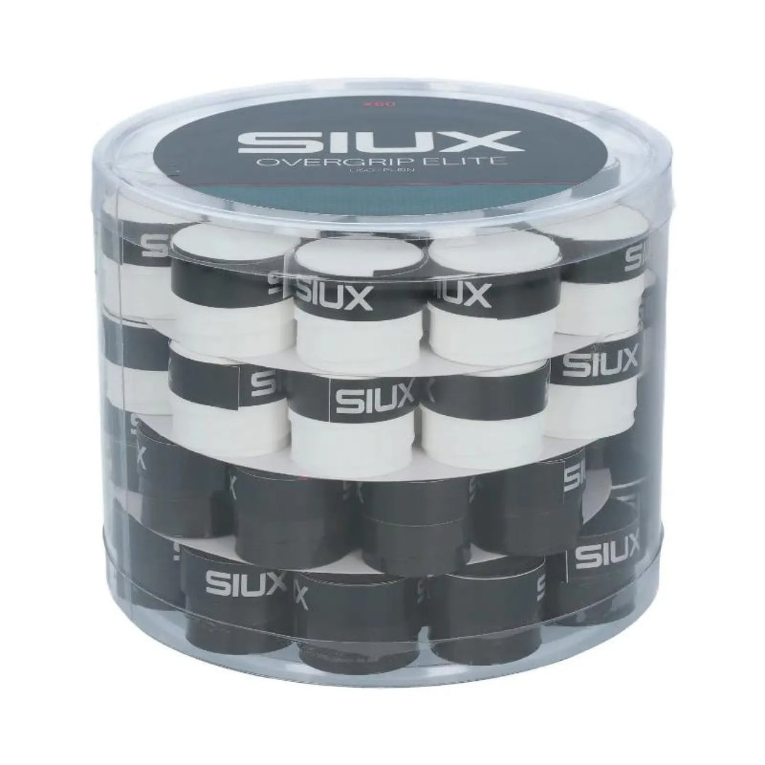 Tambor Overgrips Siux Elite Blanco Negro 60 Unidades