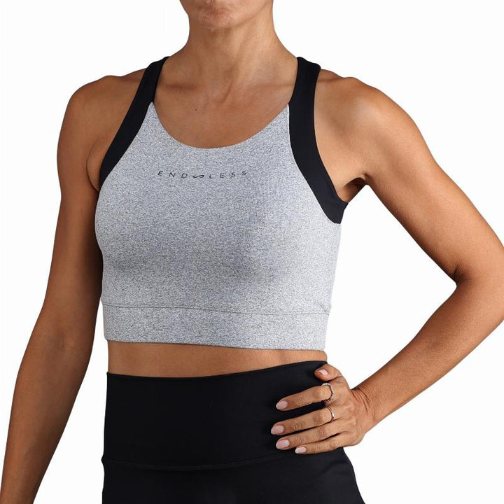 Top Endless Crop Grigio Melange