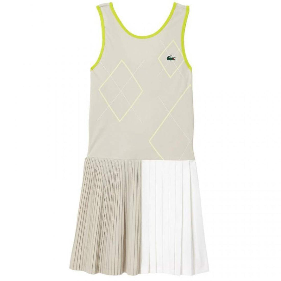 Vestido Lacoste Ultra Dry Gris Blanco Amarillo | LACOSTE