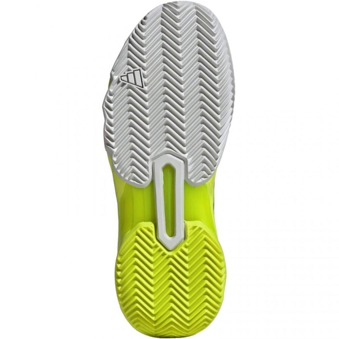 Adidas CourtJam Control 3 Women's Padel Shoes White Silver Lucid Lemon
