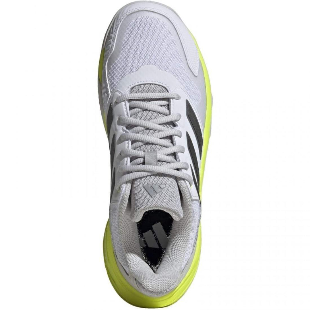 Adidas CourtJam Control 3 Women's Padel Shoes White Silver Lucid Lemon