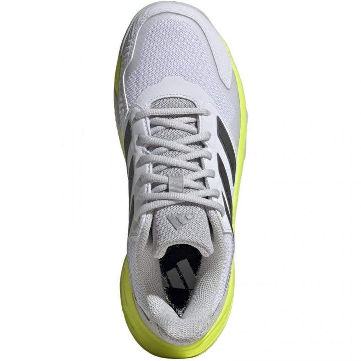 Adidas CourtJam Control 3 Women's Padel Shoes White Silver Lucid Lemon