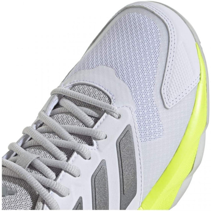 Adidas CourtJam Control 3 Women's Padel Shoes White Silver Lucid Lemon