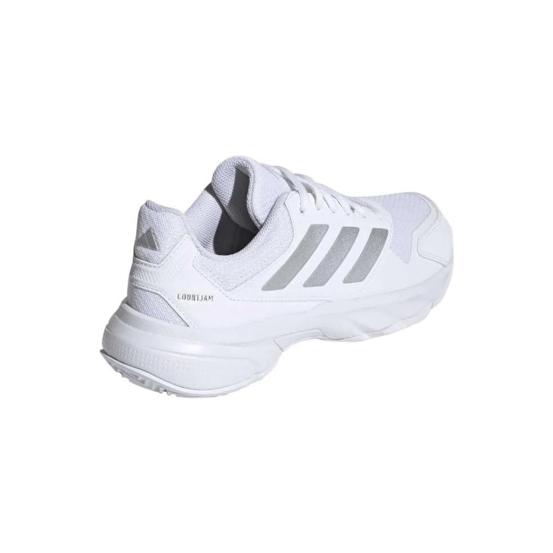 Zapatillas de Padel Adidas CourtJam Control 3 Blanco Plata Mujer