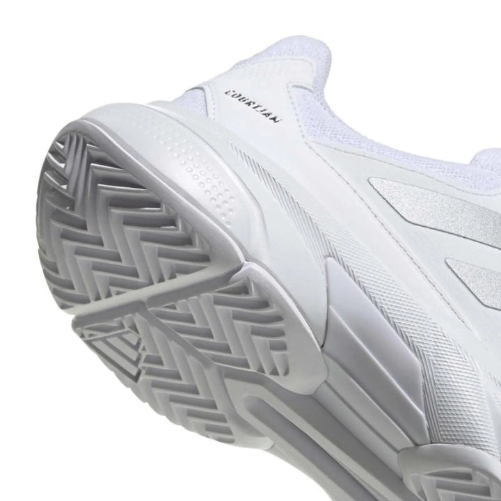 Zapatillas de Padel Adidas CourtJam Control 3 Blanco Plata Mujer