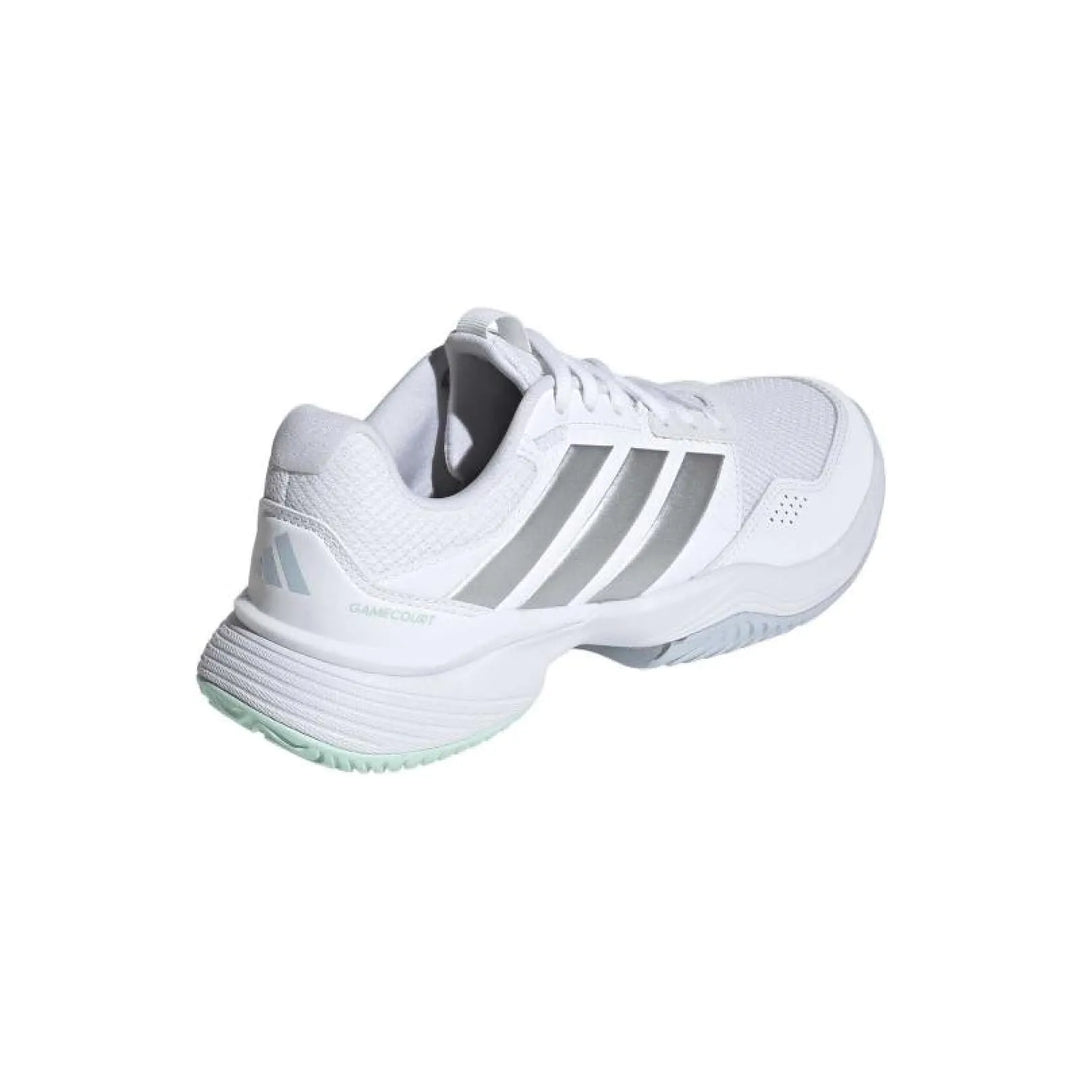 Zapatillas de Padel Adidas GameCourt 3 Blanco Plata Mujer