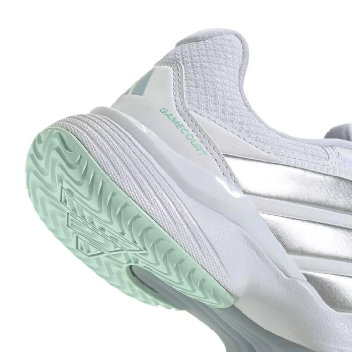 Zapatillas de Padel Adidas GameCourt 3 Blanco Plata Mujer
