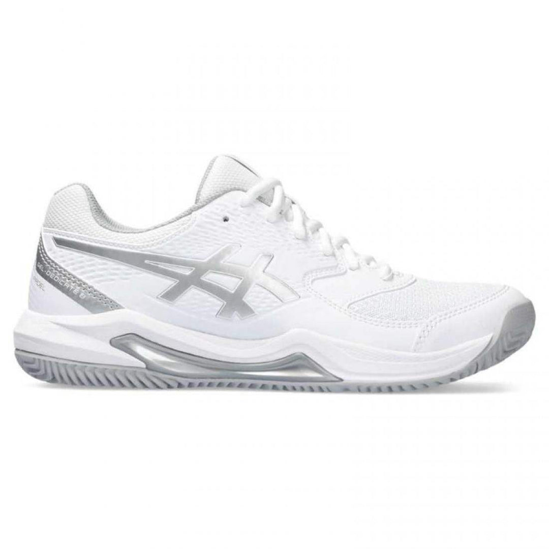 Zapatillas Asics Gel Dedicate 8 Padel Blanco Gris Mujer | Asics