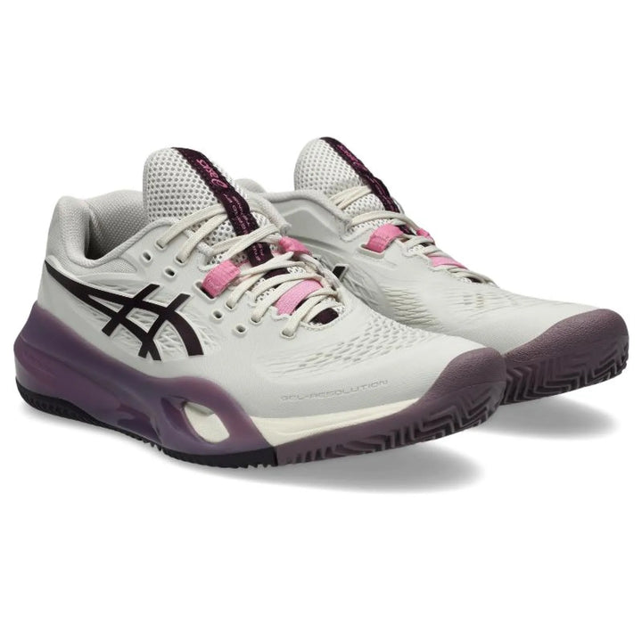 Zapatillas Asics Gel Resolution X Clay Beige Granate Oscuro Mujer