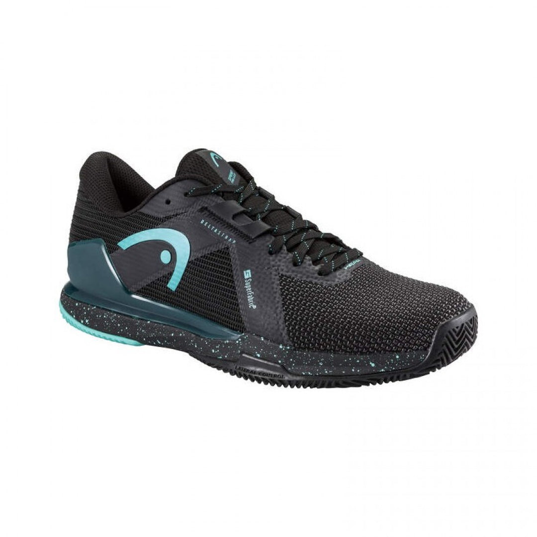 Zapatillas Head Sprint Pro 4.0 SF Clay Negro Turquesa | Tienda Padelpoint