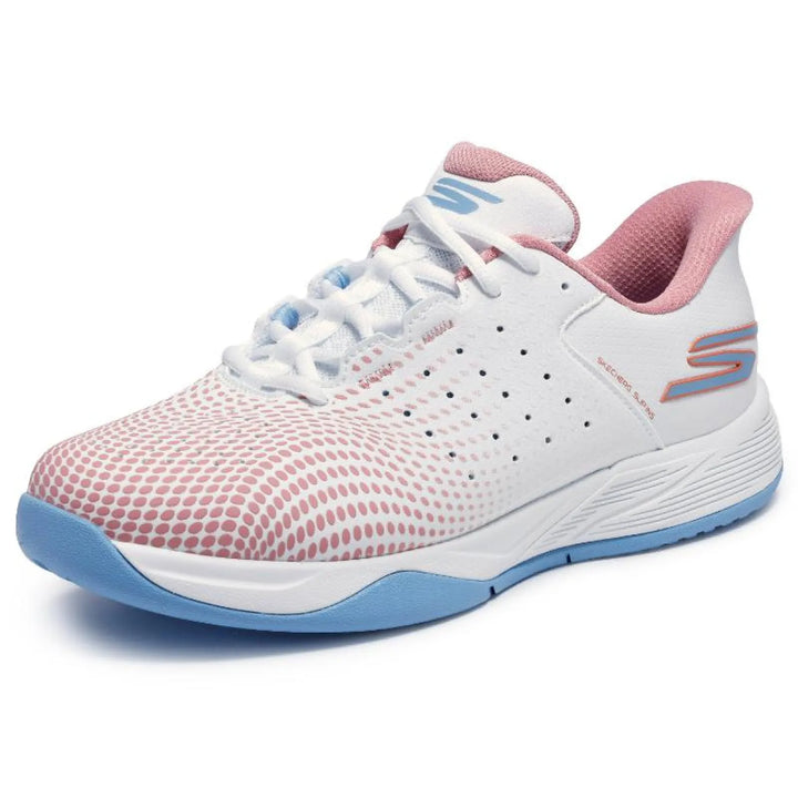 Zapatillas de Padel Skechers Viper Court Reload Blanco Rosa Mujer